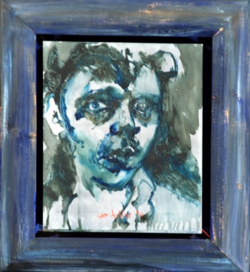 Kunst Zelfportret in blauwe lijst, Portrait a propos II van Sam Drukker kopen?