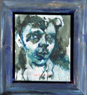Sam Drukker > Zelfportret in blauwe lijst, Portrait a propos II kopen?